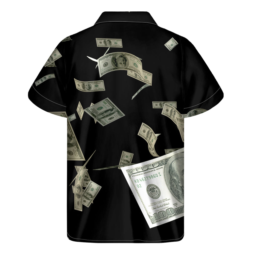 Flying US Dollar Print Men's Short Sleeve Shirt