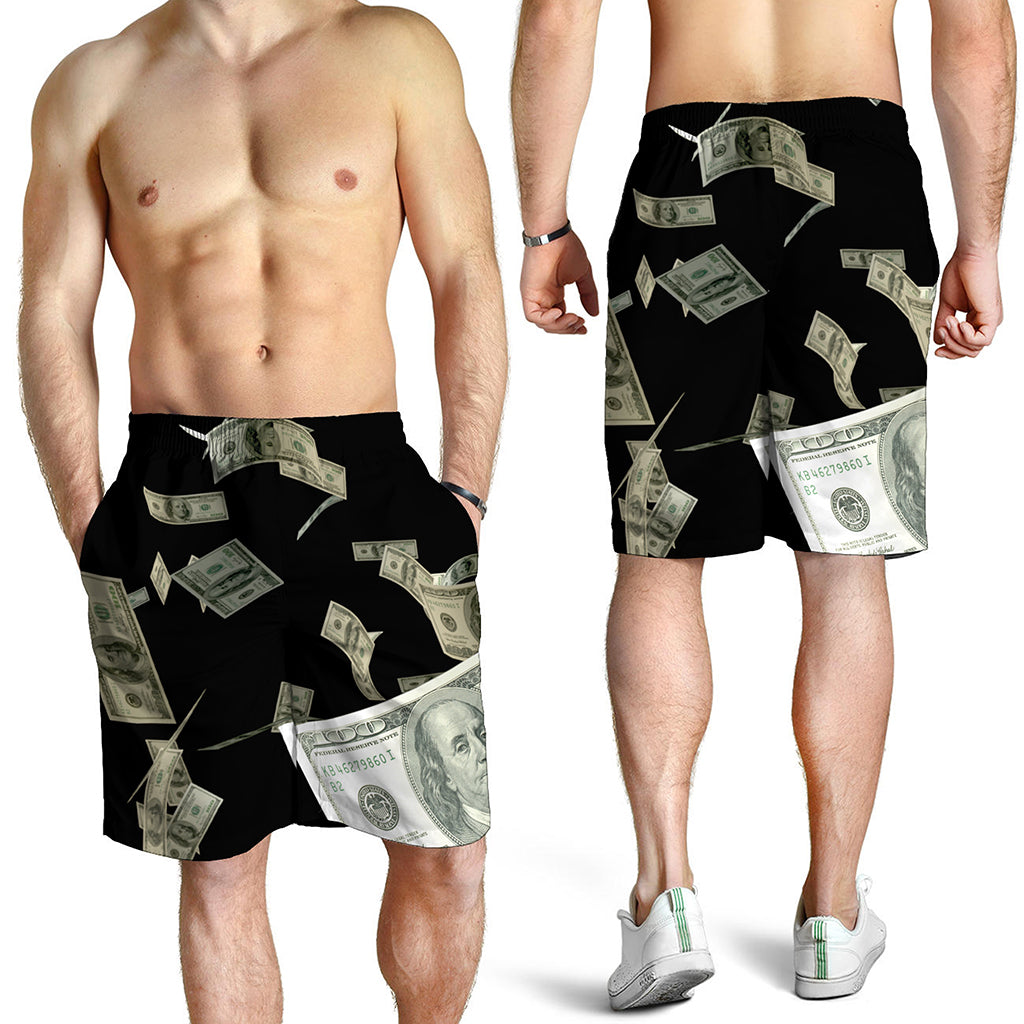 Flying US Dollar Print Men's Shorts