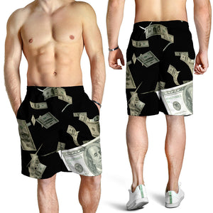 Flying US Dollar Print Men's Shorts