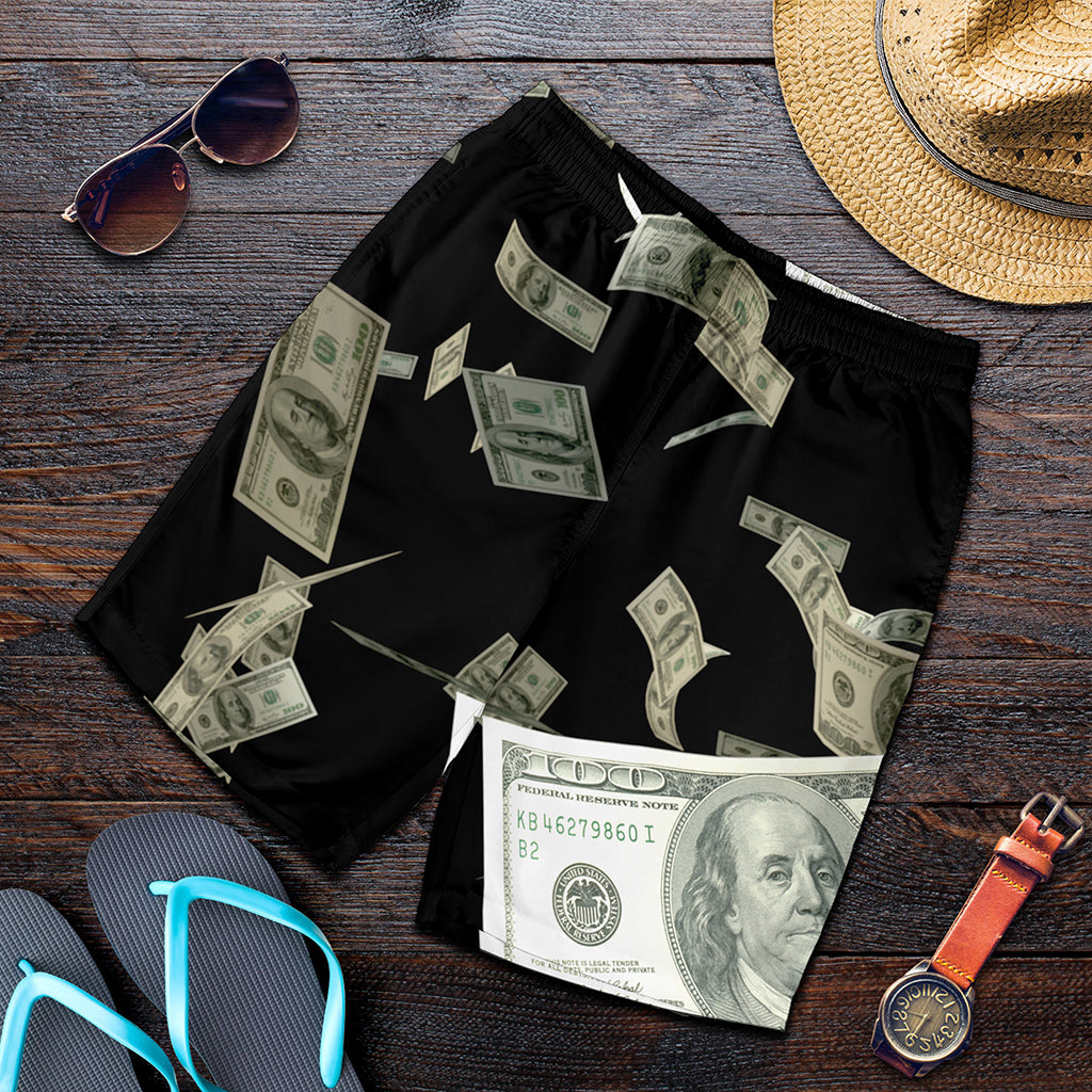 Flying US Dollar Print Men's Shorts