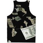 Flying US Dollar Print Men's Tank Top