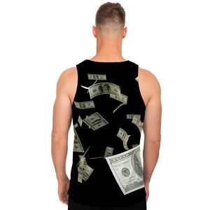 Flying US Dollar Print Men's Tank Top