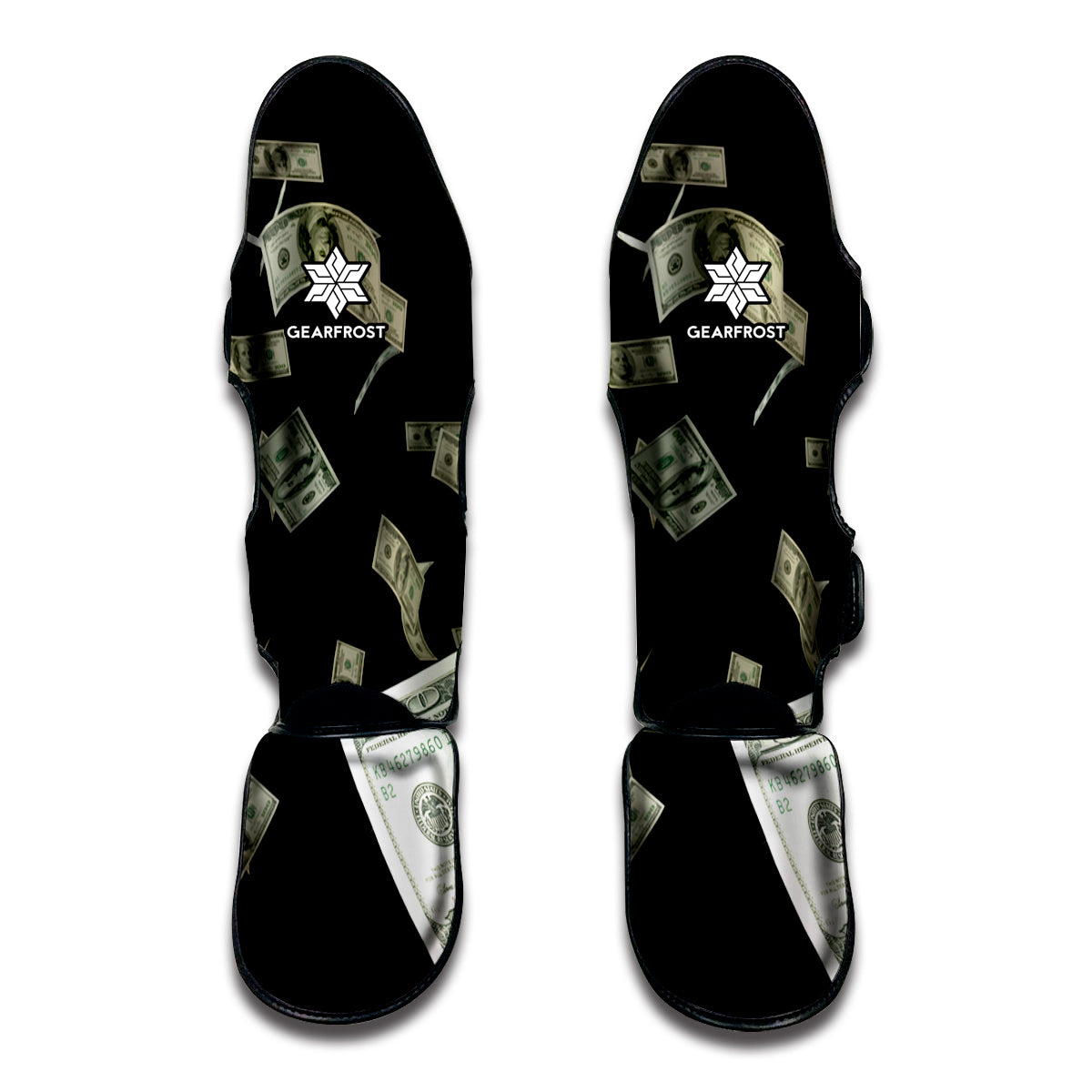 Flying US Dollar Print Muay Thai Shin Guard