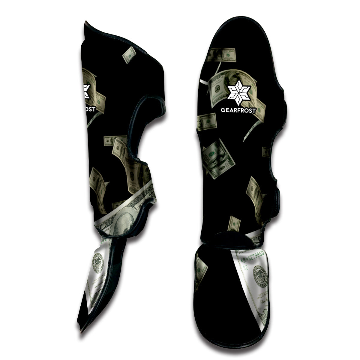 Flying US Dollar Print Muay Thai Shin Guard