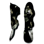 Flying US Dollar Print Muay Thai Shin Guard