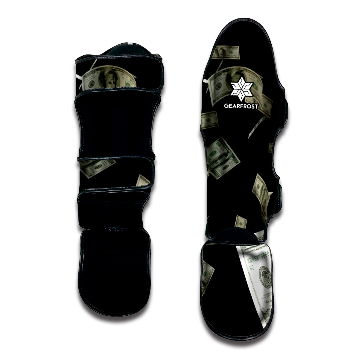 Flying US Dollar Print Muay Thai Shin Guard
