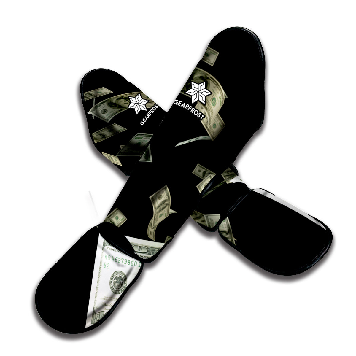 Flying US Dollar Print Muay Thai Shin Guard