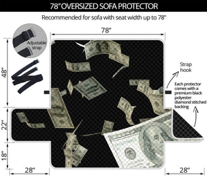 Flying US Dollar Print Oversized Sofa Protector