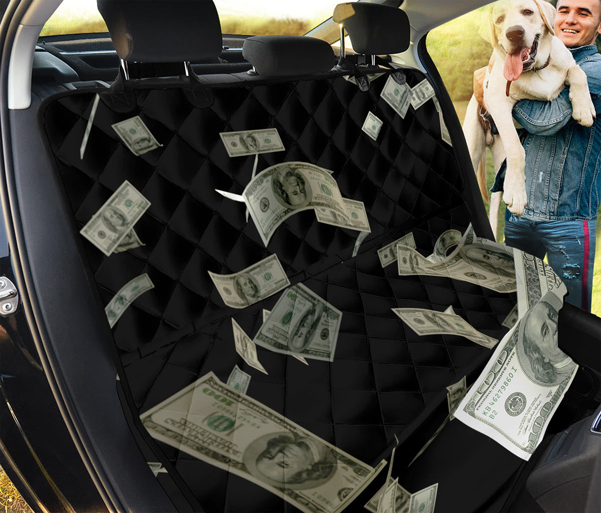 Flying US Dollar Print Pet Car Back Seat Cover