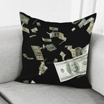 Flying US Dollar Print Pillow Cover