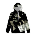 Flying US Dollar Print Pullover Hoodie
