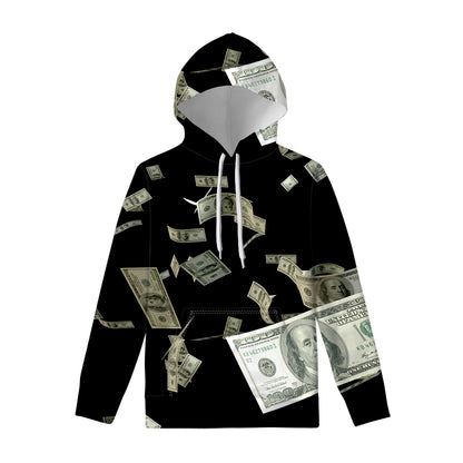 Flying US Dollar Print Pullover Hoodie