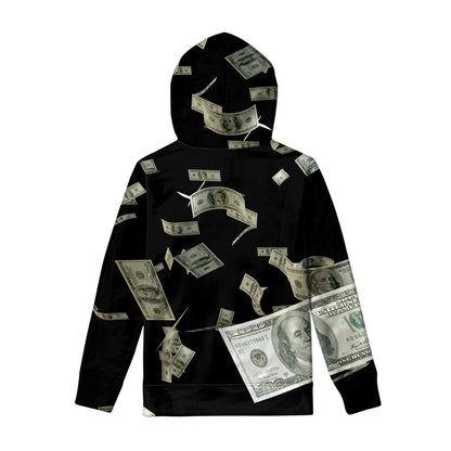 Flying US Dollar Print Pullover Hoodie