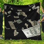 Flying US Dollar Print Quilt