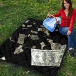 Flying US Dollar Print Quilt