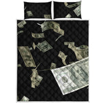 Flying US Dollar Print Quilt Bed Set