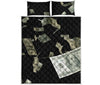 Flying US Dollar Print Quilt Bed Set