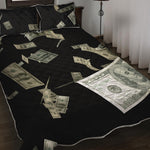 Flying US Dollar Print Quilt Bed Set