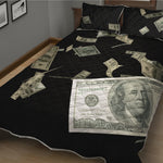 Flying US Dollar Print Quilt Bed Set