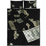 Flying US Dollar Print Quilt Bed Set