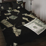 Flying US Dollar Print Quilt Bed Set