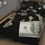 Flying US Dollar Print Quilt Bed Set