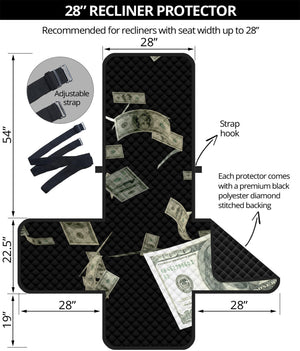 Flying US Dollar Print Recliner Protector