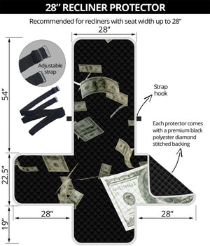 Flying US Dollar Print Recliner Protector