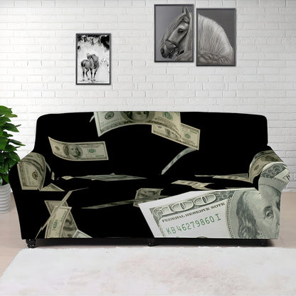 Flying US Dollar Print Sofa Cover