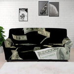 Flying US Dollar Print Sofa Cover