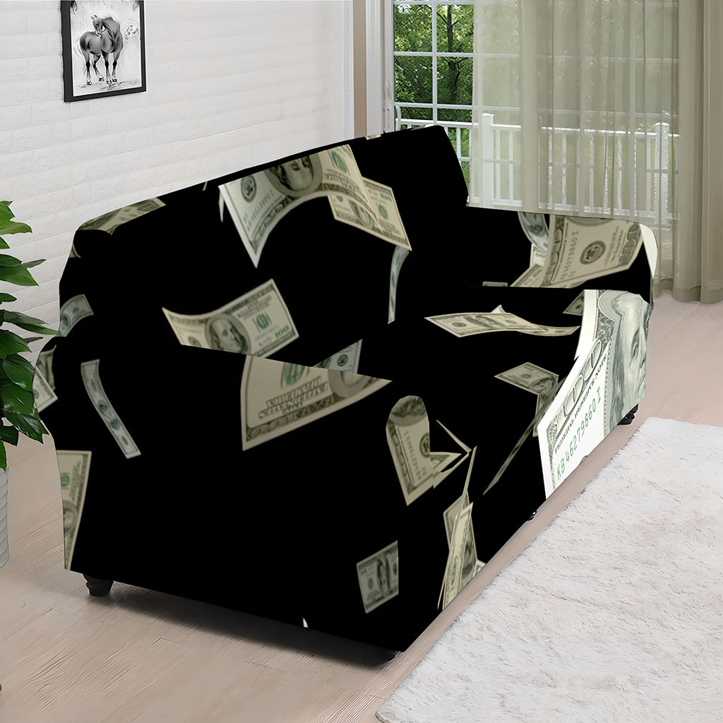 Flying US Dollar Print Sofa Cover