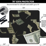 Flying US Dollar Print Sofa Protector