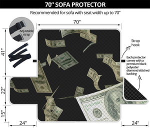 Flying US Dollar Print Sofa Protector