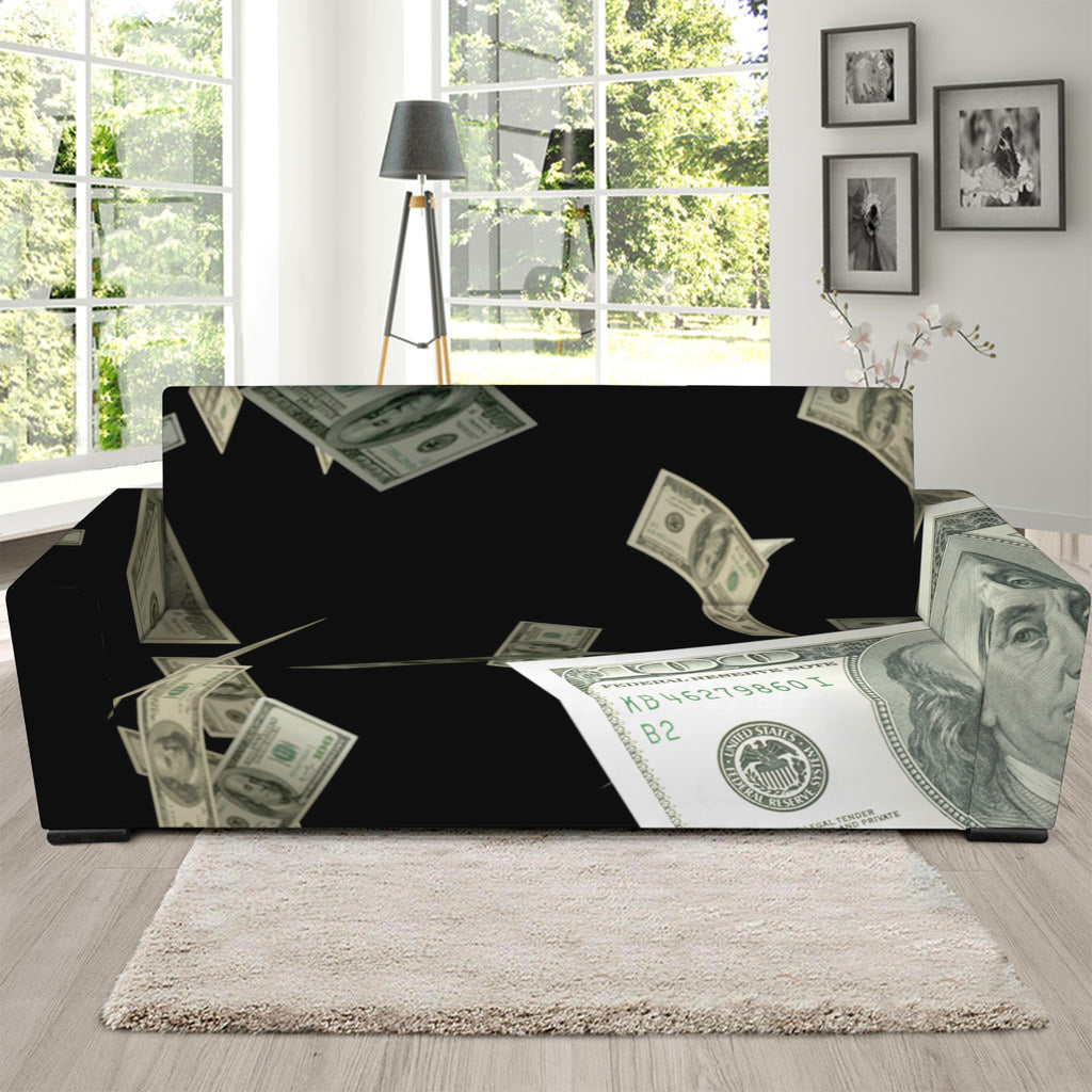 Flying US Dollar Print Sofa Slipcover