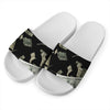 Flying US Dollar Print White Slide Sandals