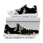 Flying US Dollar Print White Sneakers