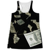 Flying US Dollar Print Women's Racerback Tank Top