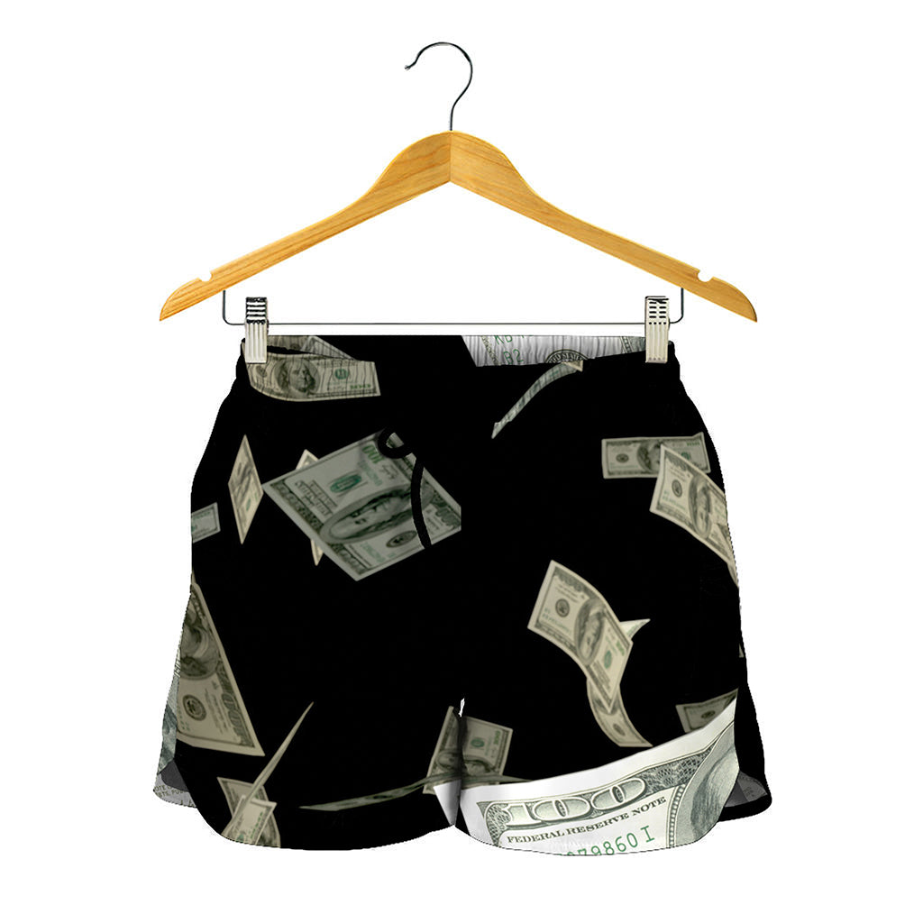 Flying US Dollar Print Women's Shorts