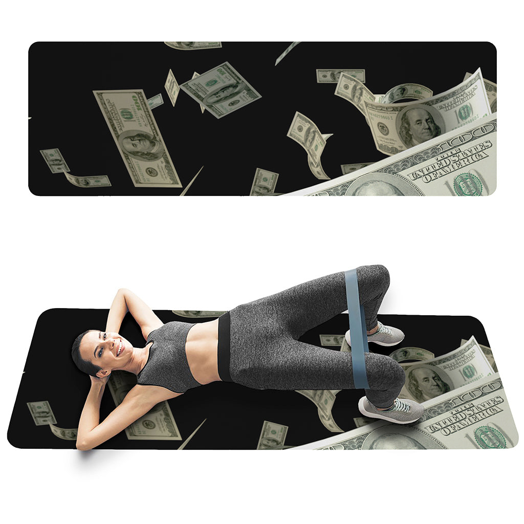 Flying US Dollar Print Yoga Mat