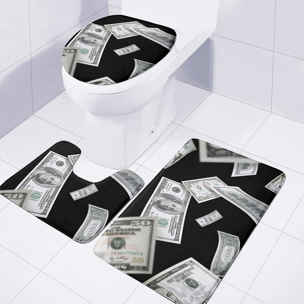 Flying USD Print 3 Piece Bath Mat Set