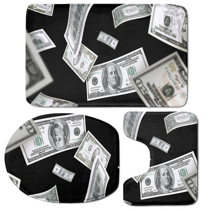 Flying USD Print 3 Piece Bath Mat Set