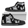 Flying USD Print Black High Top Sneakers