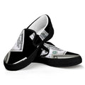Flying USD Print Black Slip On Sneakers