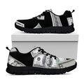 Flying USD Print Black Running Shoes