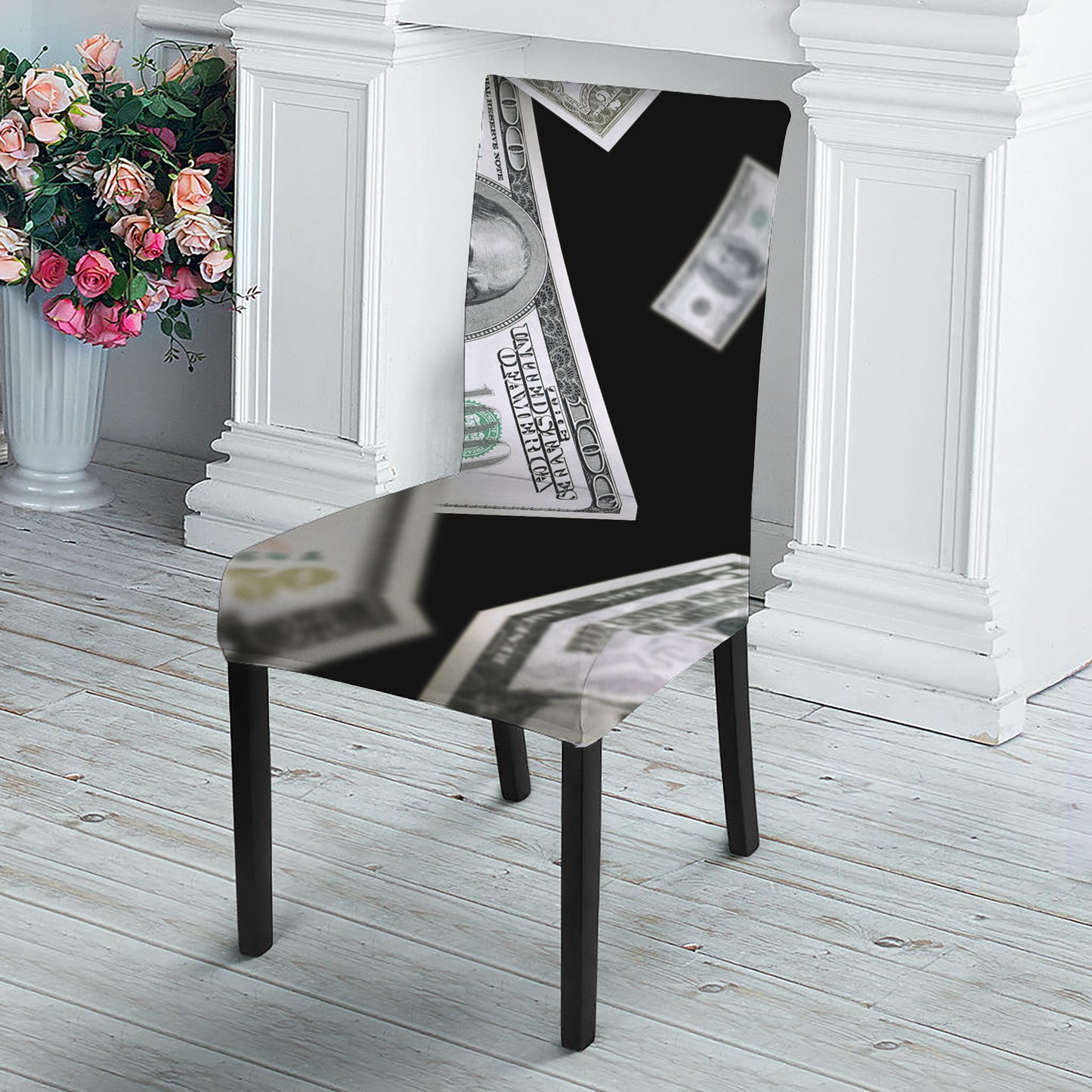 Flying USD Print Dining Chair Slipcover