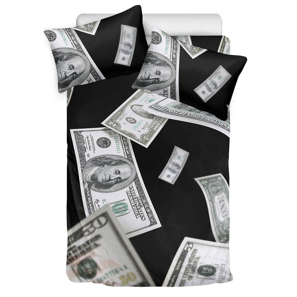 Flying USD Print Duvet Cover Bedding Set