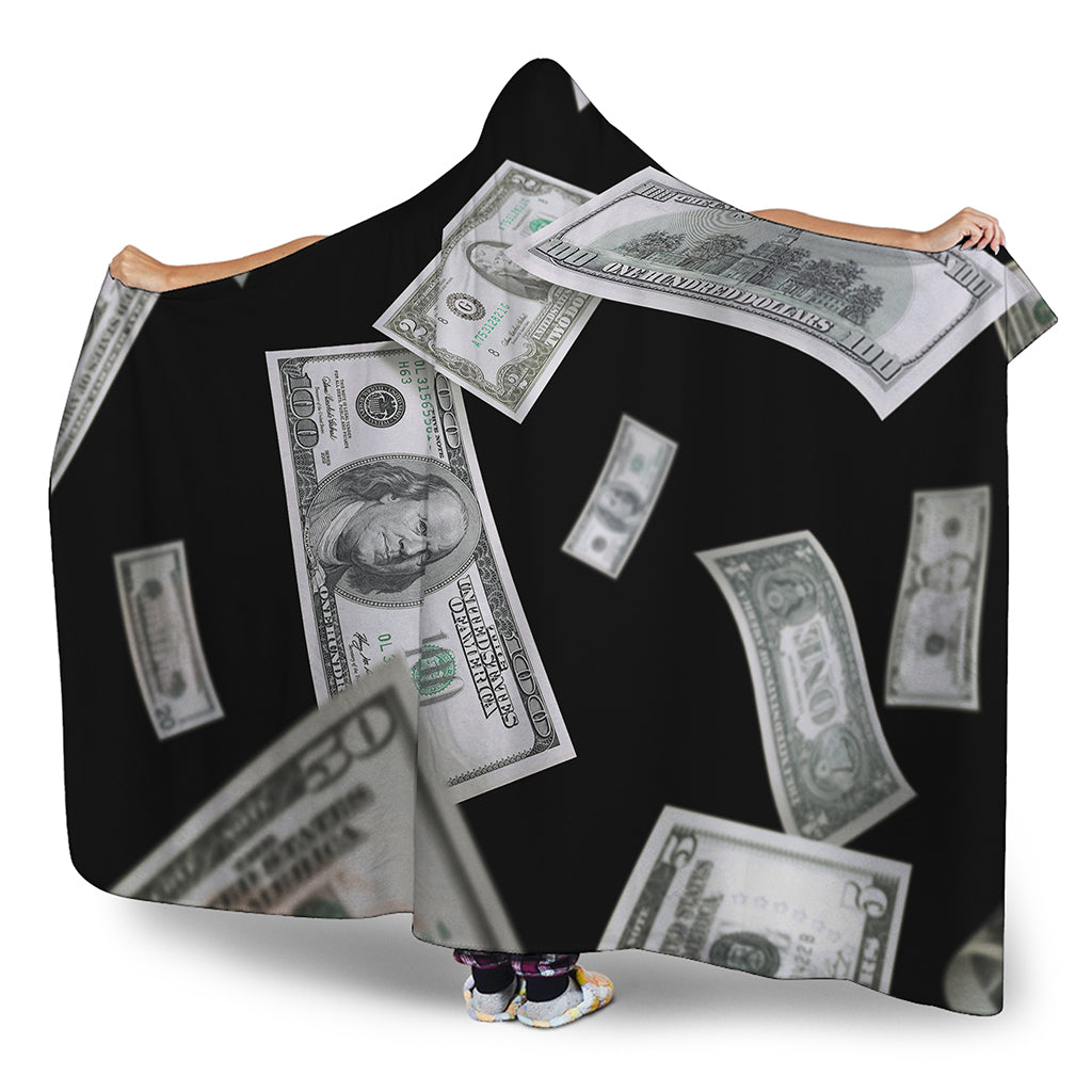 Flying USD Print Hooded Blanket