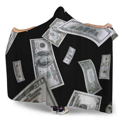Flying USD Print Hooded Blanket