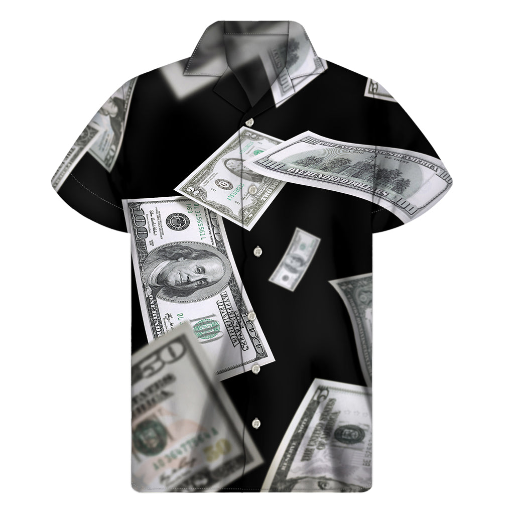 Flying USD Print Men's Short Sleeve Shirt