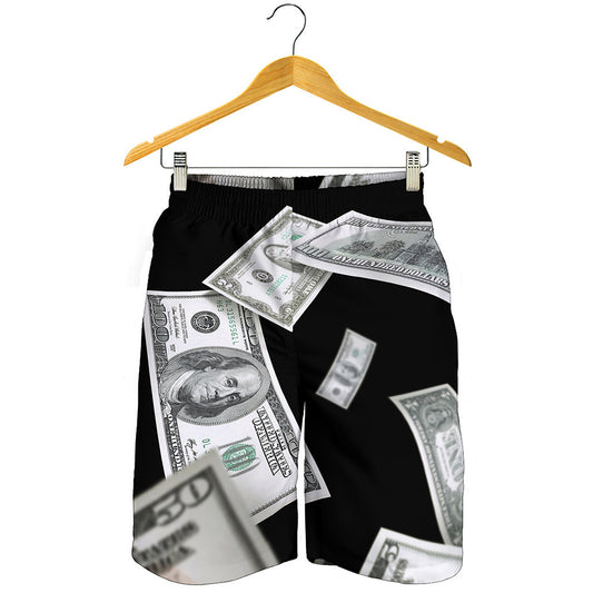 Flying USD Print Men's Shorts
